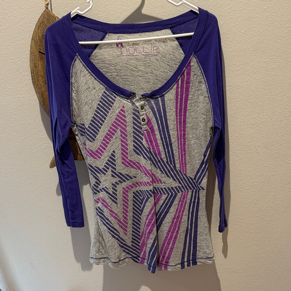 Nollie Purple and Gray Long Sleeve Top